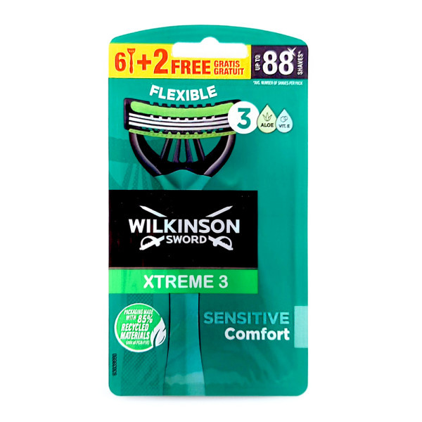 Wilkinson Xtreme 3 Sensitive Comfort Wegwerpscheermesjes - 8 stuks