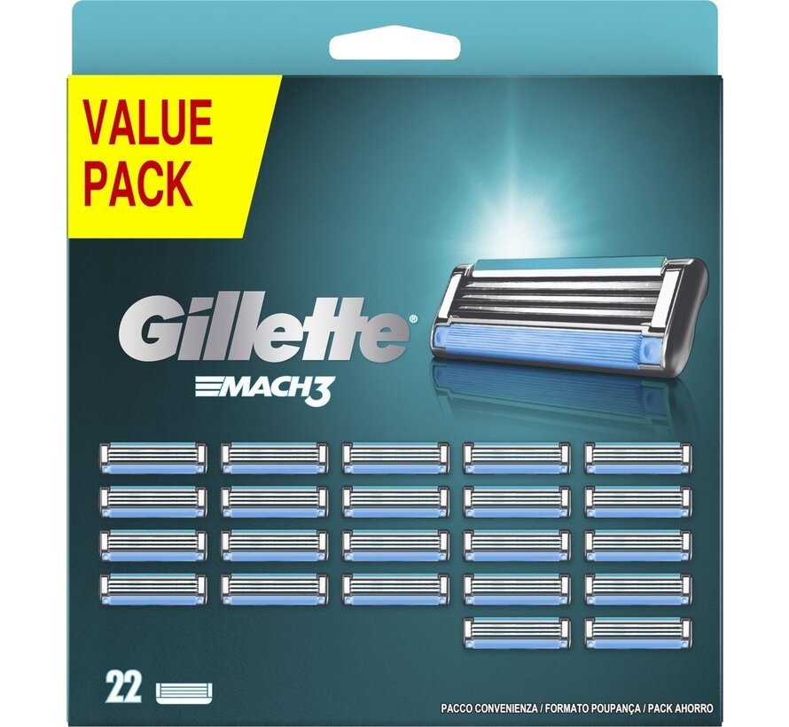 Gillette Mach3 Scheermesjes Value Pack - 22 stuks