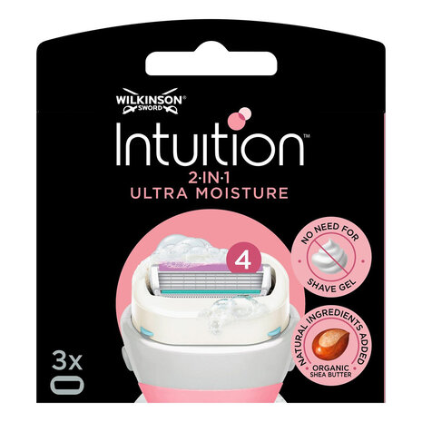 Wilkinson Wilkinson Scheermesjes Intuition Ultra Moisture Shea Butter - 3 stuks Wilkinson Wilkinson Scheermesjes Intuition Ultra Moisture Shea Butter - 3 stuks