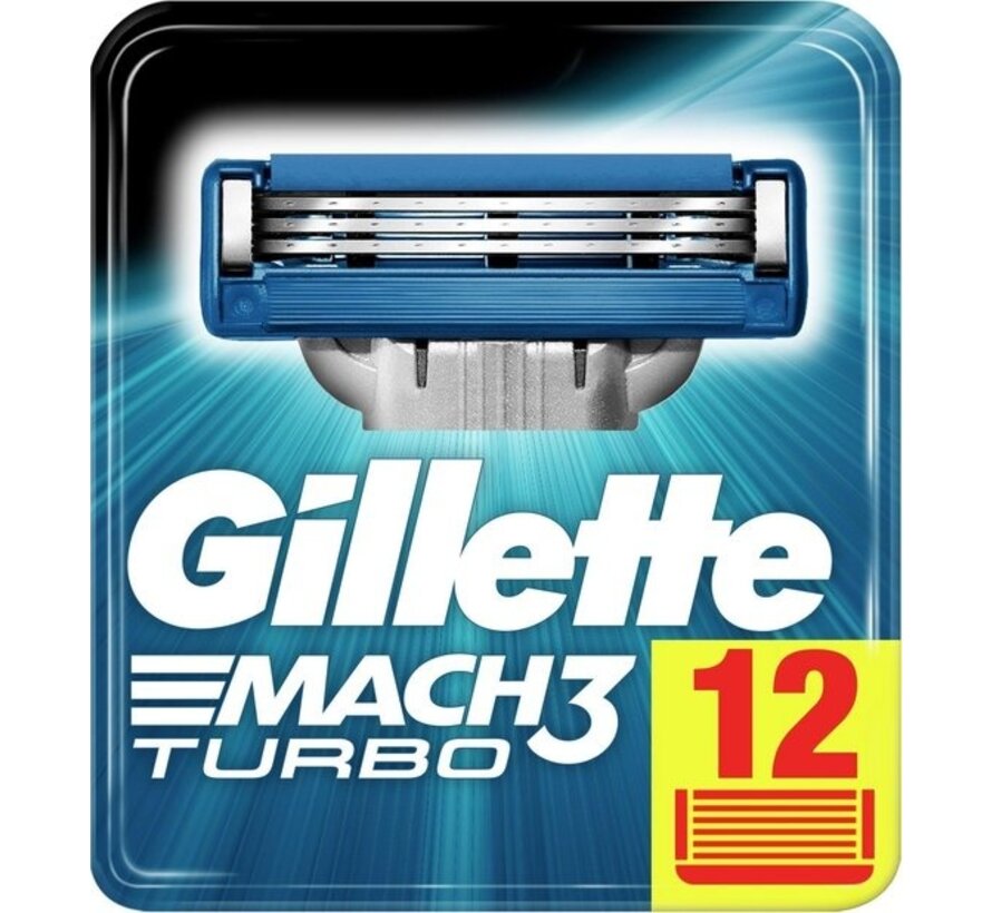 Gillette Mach 3 Turbo Scheermesjes - 12 stuks