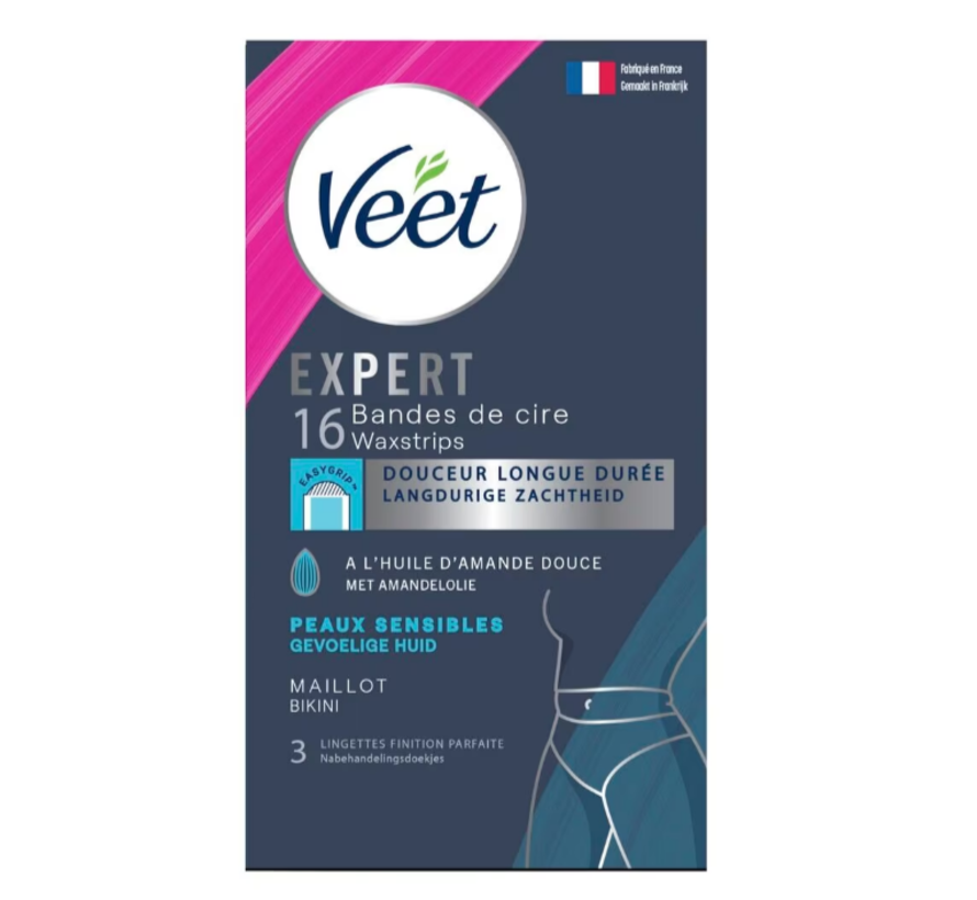 Veet Expert Ontharingsstrips Bikinilijn Gevoelige Huid - 16 stuks