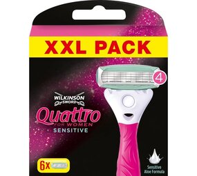 Wilkinson Wilkinson Sword Quattro For Women Sensitive Scheermesjes - 6 stuks Wilkinson Wilkinson Sword Quattro For Women Sensitive Scheermesjes - 6 stuks