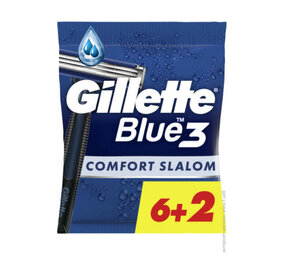 Gillette Gillette Blue 3 Comfort Slalom Wegwerpmesjes - 8 stuks Gillette Gillette Blue 3 Comfort Slalom Wegwerpmesjes - 8 stuks