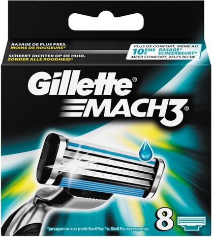 Gillette Gillette Mach3 Scheermesjes - 8 Stuks Gillette Gillette Mach3 Scheermesjes - 8 Stuks