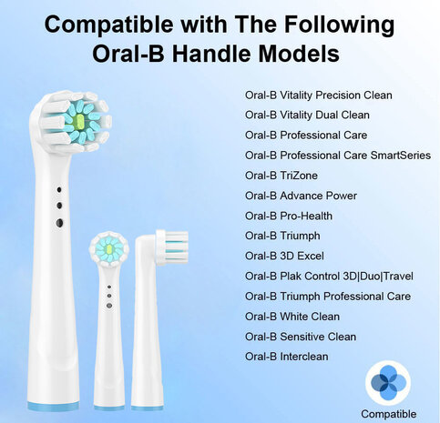 Huismerk Universele Opzetborstels voor de Oral-B Superior Clean - 4st Huismerk Universele Opzetborstels voor de Oral-B Superior Clean - 4st