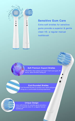Huismerk Universele Opzetborstels voor de Oral-B Sensitive Gum care - 4st Huismerk Universele Opzetborstels voor de Oral-B Sensitive Gum care - 4st