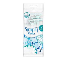 Gillette Gillette Simply Venus 2 Wegwerpmesjes - 4 stuks Gillette Gillette Simply Venus 2 Wegwerpmesjes - 4 stuks