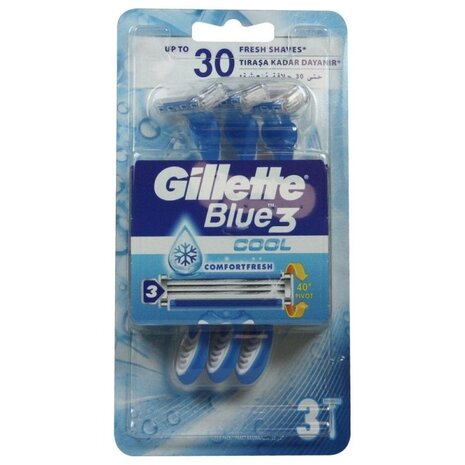 Gillette Gillette Blue 3 Cool Wegwerpmesjes - 3 Stuks Gillette Gillette Blue 3 Cool Wegwerpmesjes - 3 Stuks