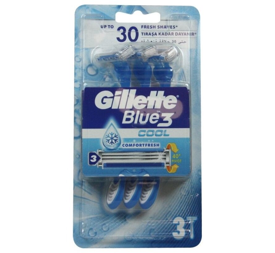 Gillette Blue 3 Cool Wegwerpmesjes - 3 Stuks