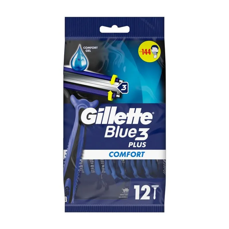 Gillette Blue3 Comfort Wegwerp Scheermesjes Voor Mannen - 12 stuks