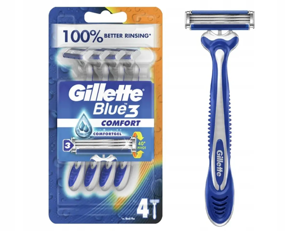 Gillette Gillette Blue III Wegwerp Scheermesjes Voor Mannen - 4 stuks Gillette Gillette Blue III Wegwerp Scheermesjes Voor Mannen - 4 stuks