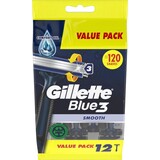Gillette Gillette Blue3 Smooth Wegwerpscheermesjes Voor Mannen - 12 stuks Gillette Gillette Blue3 Smooth Wegwerpscheermesjes Voor Mannen - 12 stuks