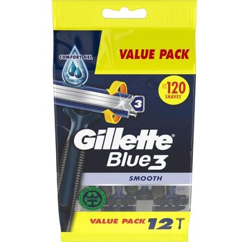 Gillette Gillette Blue3 Smooth Wegwerpscheermesjes Voor Mannen - 12 stuks