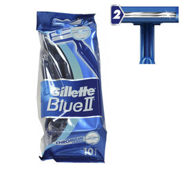 Gillette Gillette Blue II Wegwerp Scheermesjes Voor Mannen - 10 stuks Gillette Gillette Blue II Wegwerp Scheermesjes Voor Mannen - 10 stuks