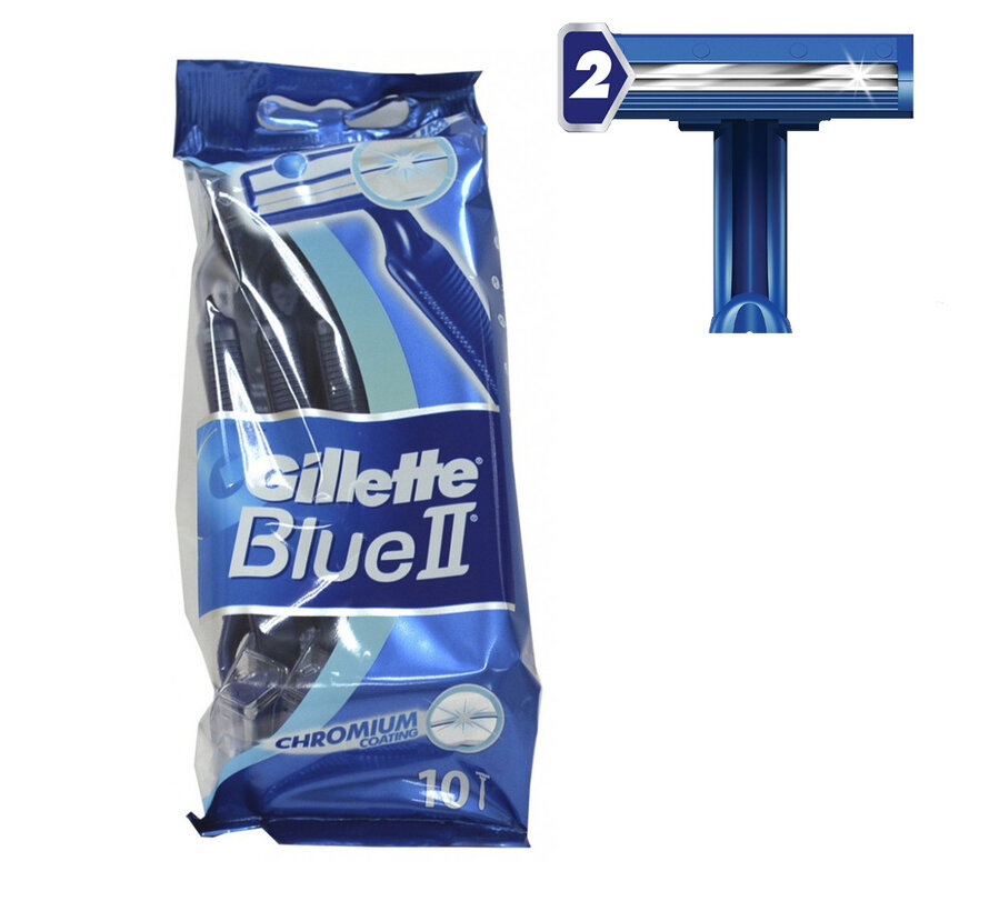 Gillette Blue II Wegwerp Scheermesjes Voor Mannen - 10 stuks