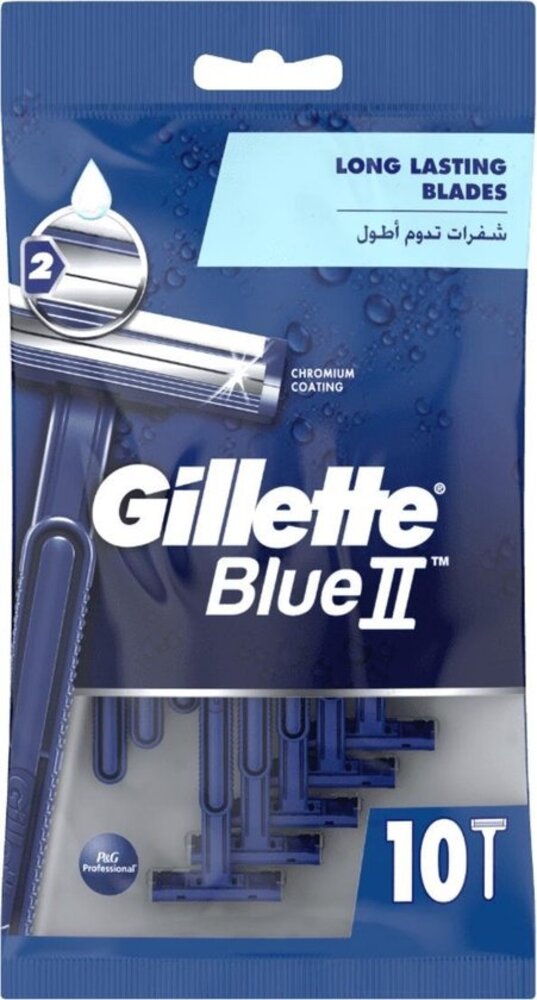 Gillette Gillette Blue II Wegwerp Scheermesjes Voor Mannen - 10 stuks Gillette Gillette Blue II Wegwerp Scheermesjes Voor Mannen - 10 stuks