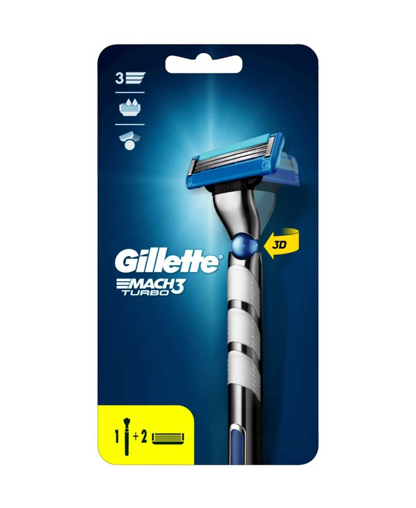 Gillette Mach3 Turbo Scheerhouder Voor Mannen - 2 mesjes