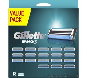 Gillette Gillette Mach3 Scheermesjes Voordeelpakket - 18 Stuks Gillette Gillette Mach3 Scheermesjes Voordeelpakket - 18 Stuks