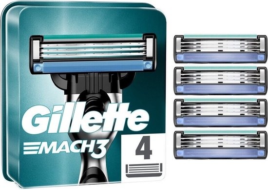Gillette MACH3 Scheermesjes – 4 Scheermesjes – Passen op alle MACH3 Handvatten