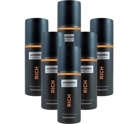 Amando Amando Deodorant Spray Rich Voordeelverpakking - 6x150 ml Amando Amando Deodorant Spray Rich Voordeelverpakking - 6x150 ml