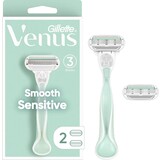 Gillette Gillette Venus Smooth Sensitive Scheermes houder + 2 scheermesjes Gillette Gillette Venus Smooth Sensitive Scheermes houder + 2 scheermesjes