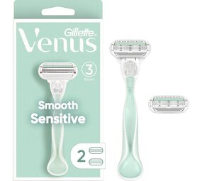 Gillette Gillette Venus Smooth Sensitive Scheermes houder + 2 scheermesjes Gillette Gillette Venus Smooth Sensitive Scheermes houder + 2 scheermesjes