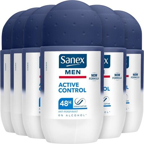 Sanex Sanex Deo Roll-on Men - Dermo Active Control 50 ml. 6 x Voordeelpak Sanex Sanex Deo Roll-on Men - Dermo Active Control 50 ml. 6 x Voordeelpak