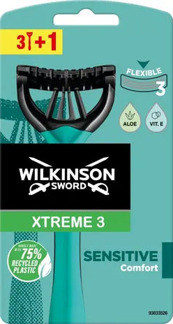 Wilkinson Wilkinson Wegwerpmesjes Men – Xtreme 3 Sensitive wegwerpmesjes 3+1 stuks