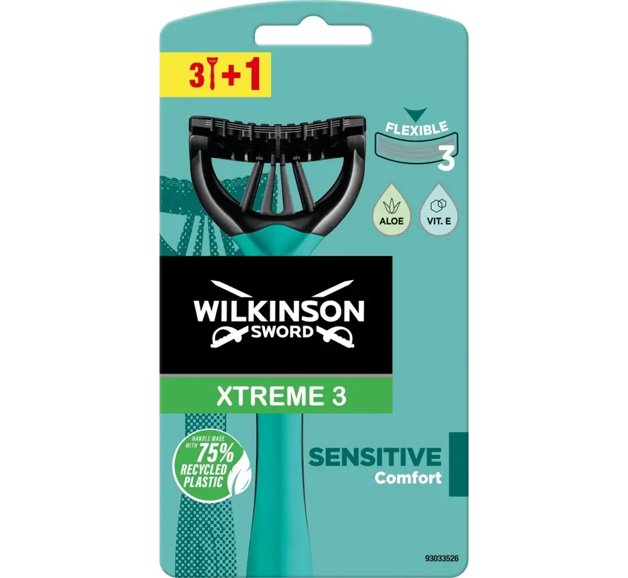 Wilkinson Wegwerpmesjes Men – Xtreme 3 Sensitive wegwerpmesjes 3+1 stuks