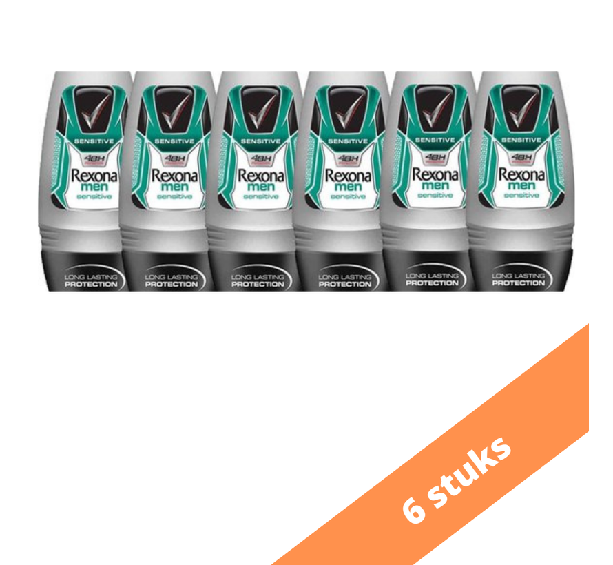 Rexona Deo Roll-on Men - Sensitive 50 ml. 6 x Voordeelpak