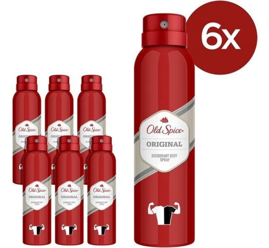 Old Spice Deospray - Original 150 ml. 6 x Voordeelpak