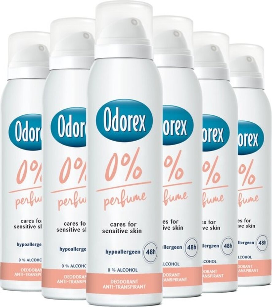 Odorex Odorex Deospray - 0% Parfum 150 ml. 6 x Voordeelpak