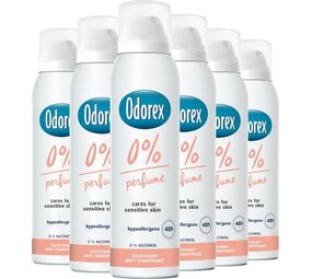 Odorex Odorex Deospray - 0% Parfum 150 ml. 6 x Voordeelpak Odorex Odorex Deospray - 0% Parfum 150 ml. 6 x Voordeelpak