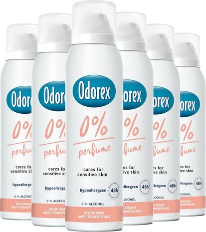 Odorex Odorex Deospray - 0% Parfum 150 ml. 6 x Voordeelpak