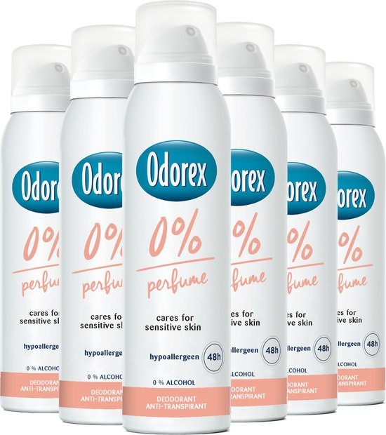 Odorex Odorex Deospray - 0% Parfum 150 ml. 6 x Voordeelpak afbeelding