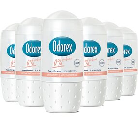 Odorex Odorex Deo Roll-on - 0% Parfum 50 ml. 6 x Voordeelpak