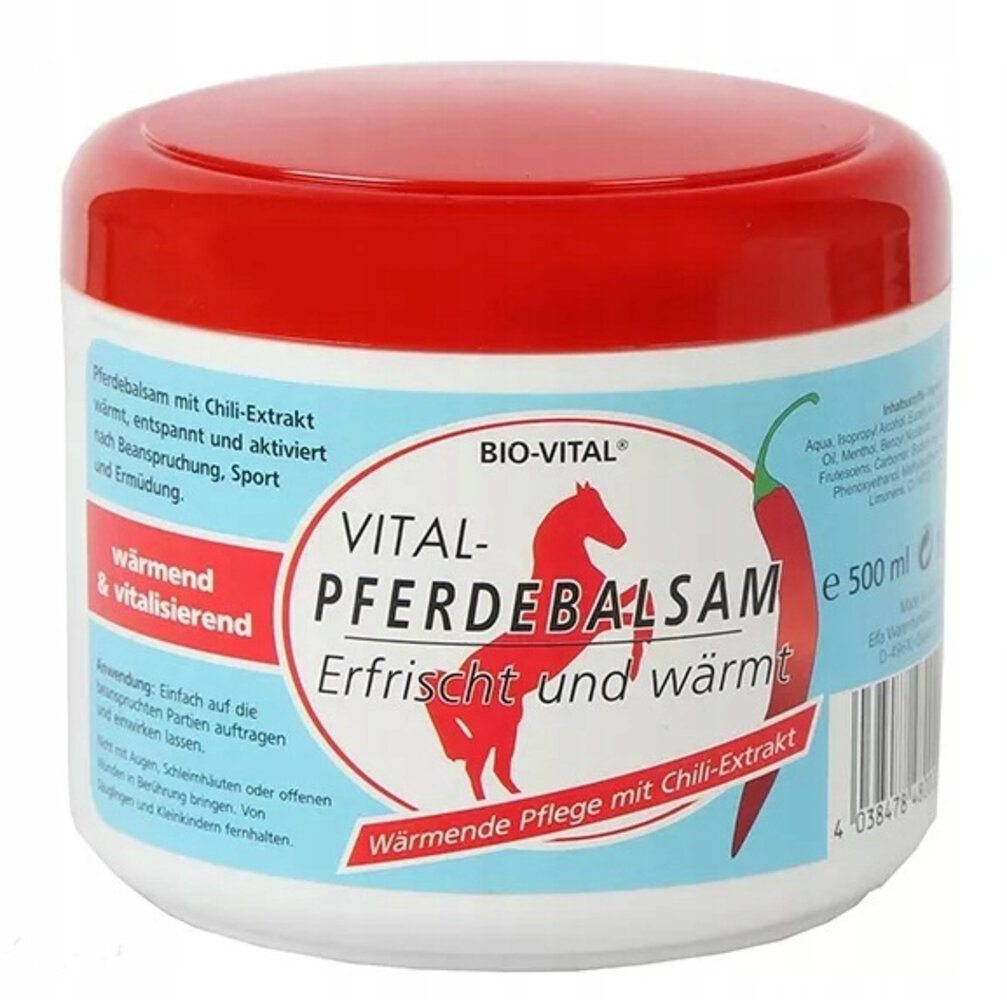 Bio Vital Bio Vital Crème verwarmende Paardenbalsem Chili - 500 ml.