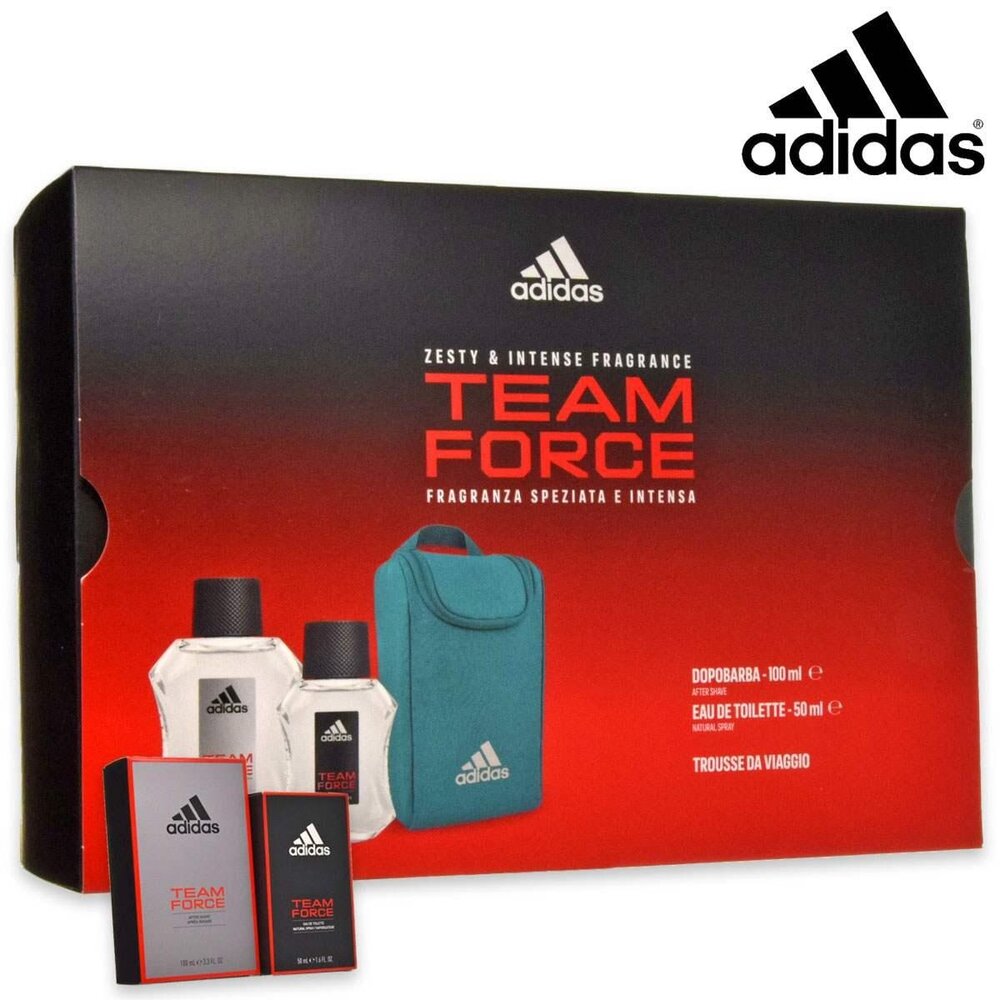 Adidas Adidas team force edt 50ml en after shave 100ml en toilettas geschenkverpakking