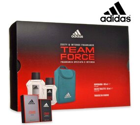Adidas Adidas team force edt 50ml en after shave 100ml en toilettas geschenkverpakking Adidas Adidas team force edt 50ml en after shave 100ml en toilettas geschenkverpakking