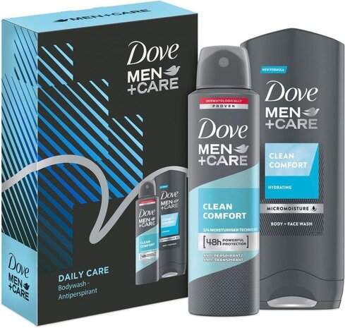 Dove Dove Men Clean Comfort Deospray 150ml & Douchegel 250ml