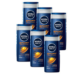 Nivea Nivea Douchegel Men - Sport 250 ml. 6 x Voordeelpak