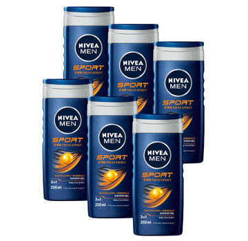 Nivea Nivea Douchegel Men - Sport 250 ml. 6 x Voordeelpak