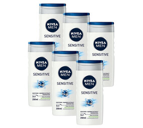 Nivea Nivea Douchegel Men - Sensitive 250 ml. 6 x Voordeelpak Nivea Nivea Douchegel Men - Sensitive 250 ml. 6 x Voordeelpak