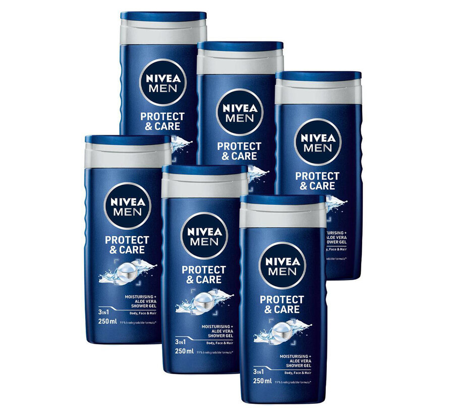 Nivea Douchegel Men - Protect & Care 250 ml. 6 x Voordeelpak