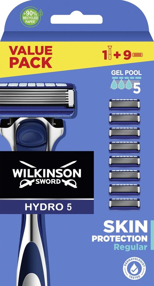 Wilkinson Wilkinson  Hydro 5 - Scheerapparaat +9 Scheermesjes Wilkinson Wilkinson  Hydro 5 - Scheerapparaat +9 Scheermesjes