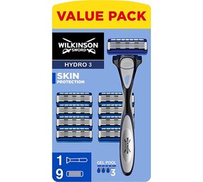 Wilkinson Wilkinson Hydro3  voordeelpak met Houder en 9 scheermesjes