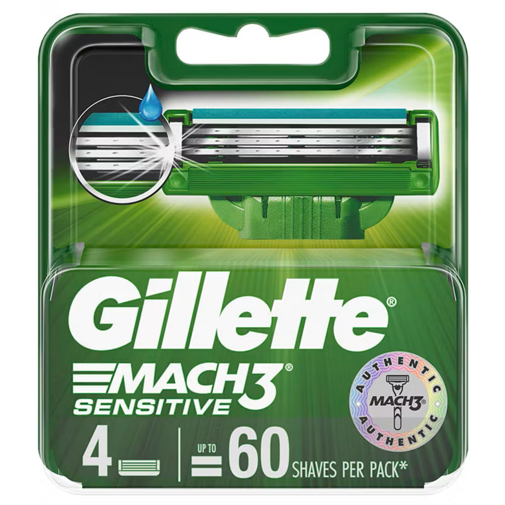 Gillette Gillette Mach3 sensitive - 4 stuks Gillette Gillette Mach3 sensitive - 4 stuks