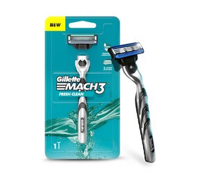 Gillette Gillette Mach3 Handle + 1 Razor Blade Fresh Clean Gillette Gillette Mach3 Handle + 1 Razor Blade Fresh Clean