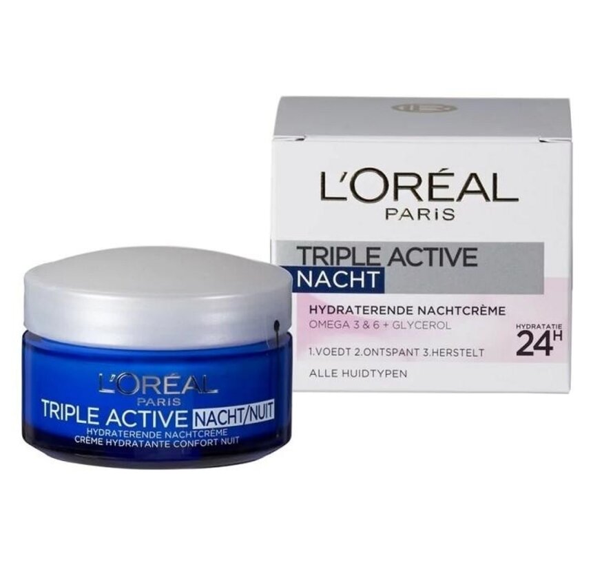 L'Oreal Nachtcrème - Dermo Expertise Triple Active - 50 ml.