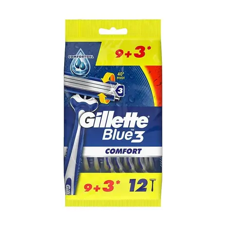 Gillette Gillette Blue 3 Disposable Razors Comfort - 12 stuks Gillette Gillette Blue 3 Disposable Razors Comfort - 12 stuks